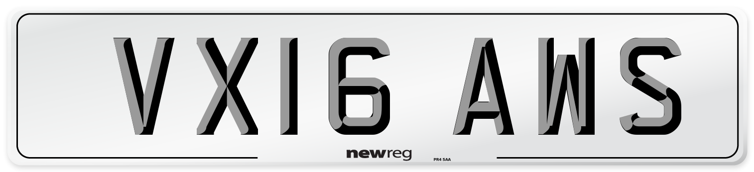 VX16 AWS Number Plate from New Reg
